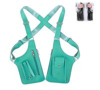 Sac à bandoulière réglable en cuir de qualité supérieure pour homme et femme, accessoires cachés réglables anti-pickpocket étanches, Vert, 27.5 x 15.5 cm / 10.8 x 6.1 inches