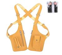 Sac à bandoulière réglable en cuir de qualité supérieure pour homme et femme, accessoires cachés réglables anti-pickpocket étanches, jaune, 27.5 x 15.5 cm / 10.8 x 6.1 inches