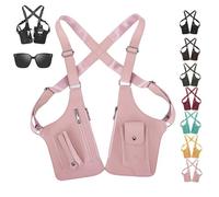 Sac à bandoulière réglable en cuir de qualité supérieure pour homme et femme, multi-poches antivol invisible, rose, 5.9*2.6*8.1in