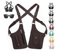 Sac à bandoulière réglable en cuir de qualité supérieure pour homme et femme, multi-poches antivol invisible, marron, 5.9*2.6*8.1in
