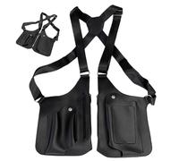 Sac À Bandoulière Réglable Holster Portefeuille, Sac Épaule Cuir Anti-Vol hommes Double Bretelle Ajustable Avec Poches Multiples Anti-Vol Imperméable Sacoche Holster Hommes Femmes SacBandoulière