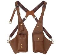 Sac à bandoulière réglable sous les bras, antivol en PU, double épaule, multi-poches, armure en cuir pour hommes et femmes, sac sous les bras marron