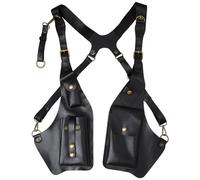 Sac à bandoulière réglable sous les bras, antivol en PU, double étui d'épaule, multi-poches, armure en cuir pour hommes et femmes