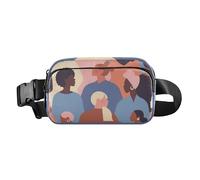 Sac à bandoulière résistant à l'eau avec sangle réglable - Joli sac à bandoulière - Pour femme et homme - Pour voyage, gym, travail, Visages variés féminins ethniques différents, 1 Size