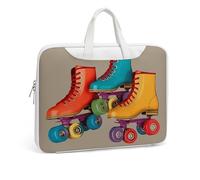 Sac à bandoulière rétro coloré en cuir imprimé patins à roulettes pour homme femme voyage affaires bureau sac à bandoulière sac à bandoulière pour ordinateur portable, Style blanc, 37x28cm