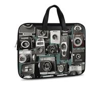 Sac à bandoulière rétro Cool Camera Collection1 en cuir imprimé pour homme et femme Sac à bandoulière pour voyage d'affaires bureau sac à bandoulière pour ordinateur portable, Style noir, 37x28cm