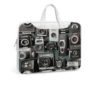 Sac à bandoulière rétro Cool Camera Collection1 en cuir imprimé pour homme et femme Sac à bandoulière pour voyage d'affaires bureau sac à bandoulière pour ordinateur portable, Style blanc, 42x30.5cm