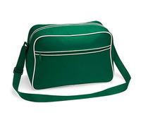 Sac à bandoulière rétro dans le style des années 70, sac à bandoulière/sac de sport en polyester avec passepoil, y compris porte-clés gratuit