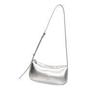 Sac à bandoulière rétro en cuir PU avec sangle réglable pour femme élégante à la recherche de designs uniques Sac à bandoulière spacieux au quotidien, Argenté., One Size