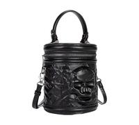 Sac à bandoulière rétro en cuir PU pour femme - Motif tête de mort - Messagers punk - Pour tous les jours