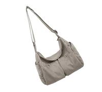 Sac à bandoulière rétro en toile pour le travail, les voyages, l'école, unisexe, gris, As shown in the figure