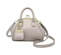 Sac à bandoulière rétro pour femme avec poignée supérieure en cuir synthétique pour le quotidien, gris, One Size
