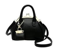 Sac à bandoulière rétro pour femme avec poignée supérieure en cuir synthétique pour le quotidien, Noir , One Size