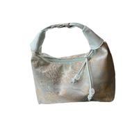 Sac à bandoulière rétro style chinois avec broderie, pochette de soirée avec fermeture éclair, sac à main tendance, bleu, One Size