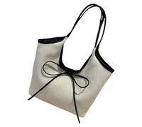 Sac à bandoulière rétro style français avec nœuds, sac à bandoulière spacieux, sac à main décontracté pour les aisselles, sac à main élégant pour dames, Noir , One Size
