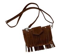 Sac à bandoulière rétro tendance à pompons pour femme, style ethnique, petit sac à main carré avec grand espace de rangement pour un usage quotidien, café, One Size