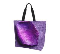 Sac à bandoulière réutilisable à motif pétales violets pour femme, robuste et durable pour les trajets quotidiens