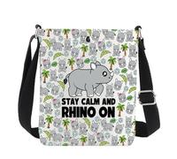 Sac à bandoulière Rhinocéros pour amoureux de rhinocéros Cadeau Stay Calm And Rhinoceros Sac à bandoulière, Rhino CB1, 111