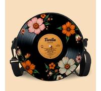 Sac à bandoulière rond à imprimé floral Record, sac messager décontracté pour femme, meilleurs cadeaux, sac à bandoulière plat 2D décontracté pour tous les jours, accessoires. c23