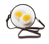 Sac à bandoulière rond en cuir pour femme Motif œuf à la coque