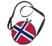 Sac à bandoulière rond en toile avec drapeau de la Norvège