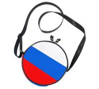 Sac à bandoulière rond en toile avec drapeau national de la Russie
