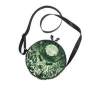Sac à bandoulière rond en toile Motif forêt enchantée