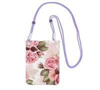 Sac à bandoulière rose pour téléphone portable pour femme et homme - Mini sac à main imperméable pour téléphone portable - Petit sac à bandoulière avec sangle réglable - Pochette de voyage pour
