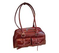 Sac à bandoulière rouge | Sac à main esthétique avec nœud papillon pour femme | Sac besace avec poignée sur le dessus pour les rendez-vous, le shopping, les voyages