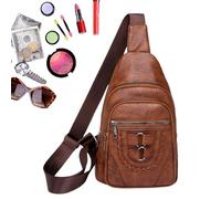 Sac à bandoulière - Sac de Poitrine imperméable pour Plus de Confort, Plusieurs Poches avec réglable, Sac à Main à Sangle Unique pour Femme, Travail, Voyage, Shopping, événement, fête