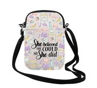 Sac à bandoulière « She Believed She Could So She Did » pour coureur, marathon, marathonien, Did Run Cr UK, 0