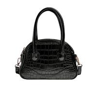 Sac à bandoulière simple à bandoulière pour femme de couleur unie avec texture de pierre, sac à main simple et tendance, petit sac de rangement carré, Noir , Taille unique