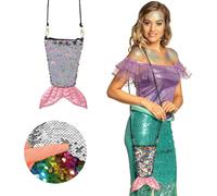 Sac à bandoulière sirène avec paillettes multicolores