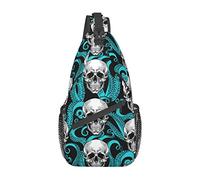 Sac à bandoulière Skull Octopus Poitrine,pour Voyage, Sport, Course à Pied, randonnée