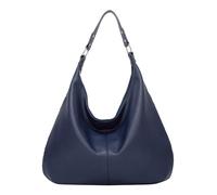 Sac à bandoulière solide à pompons pour mère - Grande capacité - Sac fourre-tout à bandoulière extra large, bleu, Taille unique
