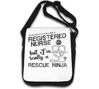 Sac à bandoulière « Some People Call Me A Registered Nurse But I'm Really A Rescue Ninja » - Blanc