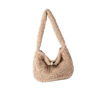 Sac à bandoulière souple moderne en fourrure avec sangle confortable, grande capacité, sac à main sous les aisselles pour femmes à la mode, style coréen, sac à main, abricot, One Size