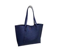 Sac à bandoulière souple pour femme de grande capacité, sac à bandoulière en polyuréthane, grande capacité, sac à bandoulière pour femme, grand sac fourre-tout en toile, bleu, Taille unique