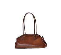 Sac à bandoulière sous les bras for femmes, Style matériau PU, taille moyenne, forme de coque, ouverture fermeture éclair(Brown)