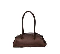 Sac à bandoulière sous les bras for femmes, Style matériau PU, taille moyenne, forme de coque, ouverture fermeture éclair(Frosted Brown)