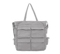 Sac à bandoulière spacieux en toile pour femme avec bandoulière pour un usage quotidien, gris