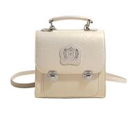 Sac à bandoulière style coréen pour femme avec poignée sur le dessus, sac à dos en cuir PU, sac à dos simple messagers sac tendance, Blanc nacré.