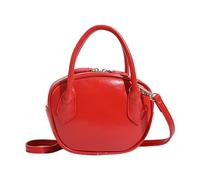 Sac à bandoulière style coréen pour femme - En cuir synthétique - Messagers de shopping - Bowling - Pour tous les jours - Style coréen - Messenger en polyuréthane, Rouge, One Size