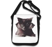Sac à bandoulière style hipster pour lecture de chat Blanc, blanc, Taille unique