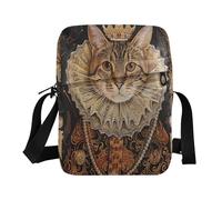 Sac à bandoulière style peinture laquée Portrait de catmessenger Sac à bandoulière pour femme Sangle réglable pour voyage voyage