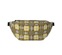 Sac à bandoulière super large pour homme et femme - Ceinture réglable pour sports de plein air, randonnée, voyage, cyclisme, randonnée, escalade, Plaid jaune, gris, noir., Taille unique, Sac à dos