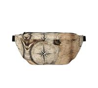 Sac à bandoulière super large pour homme et femme - Ceinture réglable pour sports de plein air, randonnée, voyage, cyclisme, randonnée, escalade, Carte de boussole nautique, Taille unique, Sac à dos