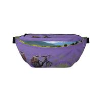 Sac à bandoulière super large pour homme et femme - Ceinture réglable pour sports de plein air, randonnée, voyage, cyclisme, randonnée, escalade, Lavande Field Retro Bike Agriculture, Taille unique,