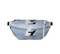 Sac à bandoulière super large pour homme et femme - Ceinture réglable pour sports de plein air, randonnée, voyage, cyclisme, randonnée, escalade, Baleine tueuse., Taille unique, Sac à dos décontracté