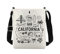 Sac à bandoulière sur le thème de la Californie, cadeau « Welcome To California State Merch », Californie Cb UE, 8.27 Inches ×6.5 Inches × 0.79 Inches